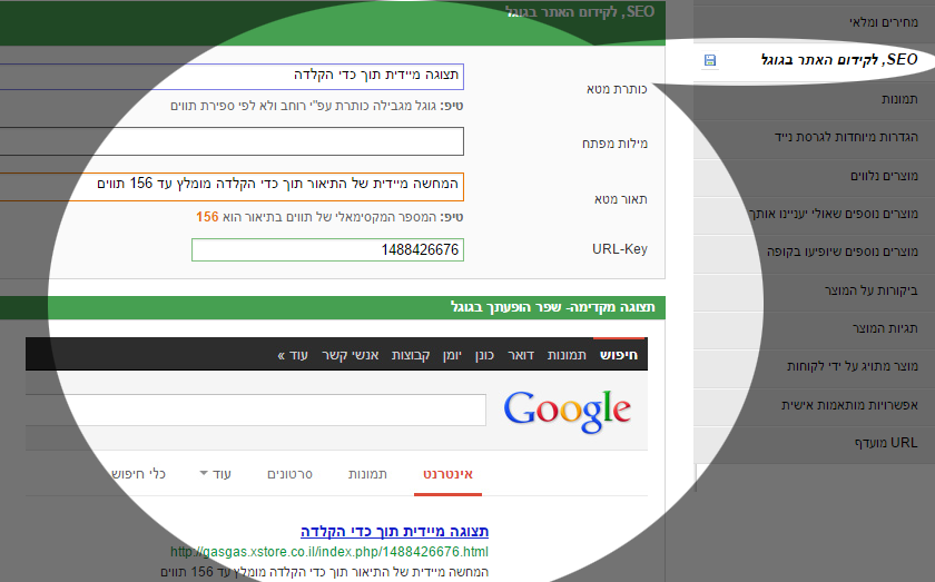 המחשה לגוגל seo